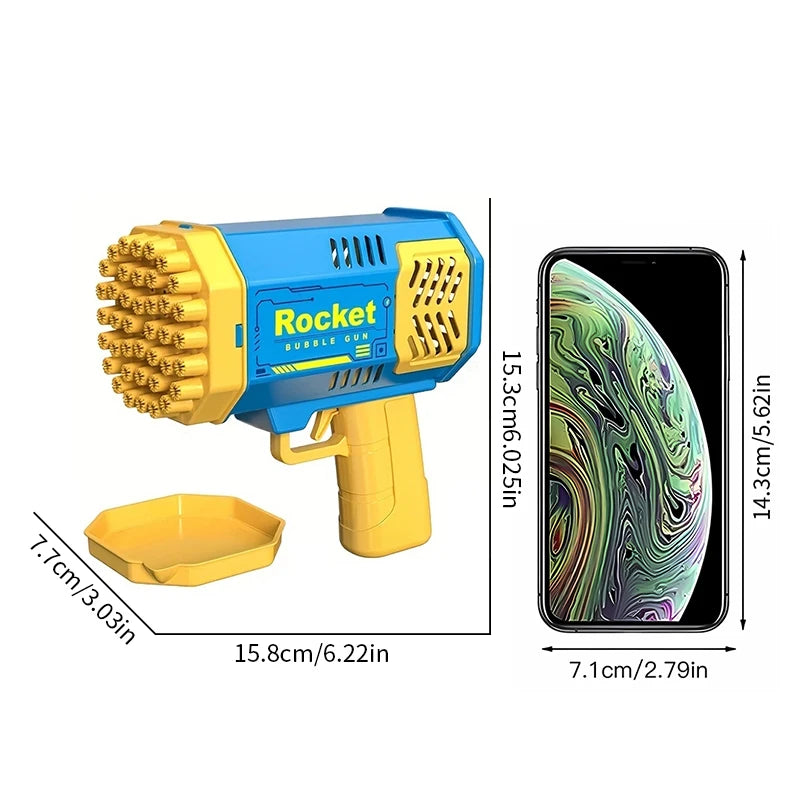 LED Rocket Bubble Gun 40-Hole