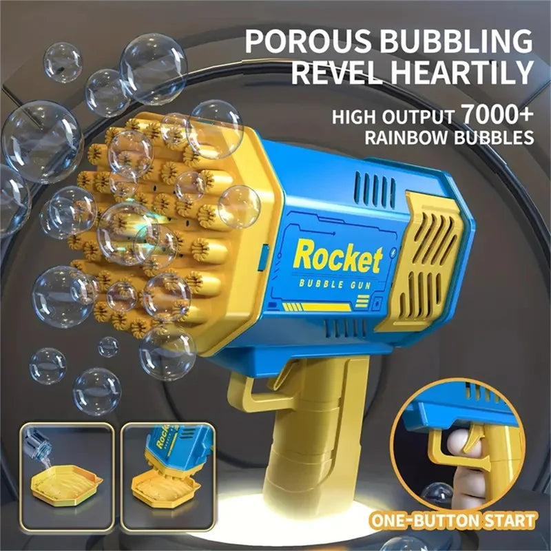 LED Rocket Bubble Gun 40-Hole