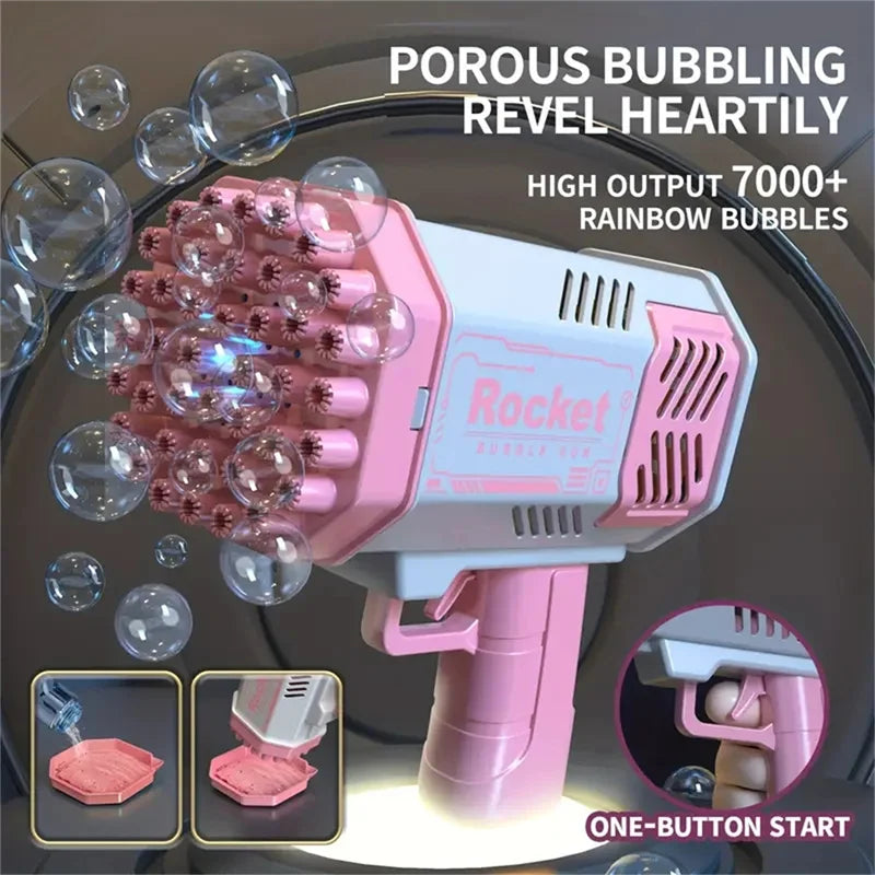 LED Rocket Bubble Gun 40-Hole